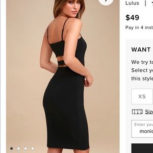 Cutout back scrappy tank midi black body on dress
